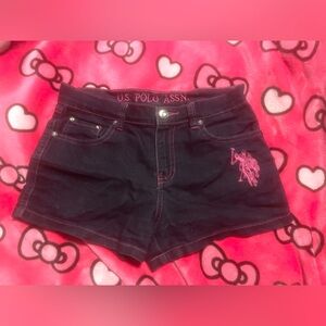 U.S. Polo Assn. Black Shorts with Pink Accents
